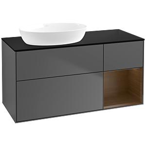 Villeroy and Boch Finion Villeroy and Boch Finion FA52GNGK 120cm, cover plate black matt, shelves Walnut Veneer , anthracite matt