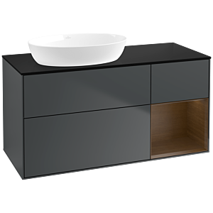 Villeroy and Boch Finion Villeroy and Boch Finion FA52GNHG 120cm, cover plate black matt, shelves Walnut Veneer , midnight Blue Matt Lacquer