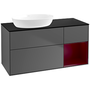Villeroy and Boch Finion Villeroy and Boch Finion FA52HBGK 120cm, cover plate black matt, shelves Peony matt lacquer, anthracite matt