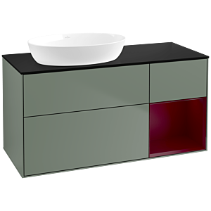 Villeroy and Boch Finion Villeroy and Boch Finion FA52HBGM 120cm, cover plate black matt, shelves Peony matt lacquer, Olive Matt Lacquer