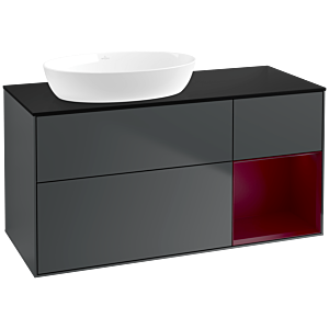 Villeroy and Boch Finion Villeroy and Boch Finion FA52HBHG 120cm, cover plate black matt, shelves Peony matt lacquer, midnight Blue Matt Lacquer