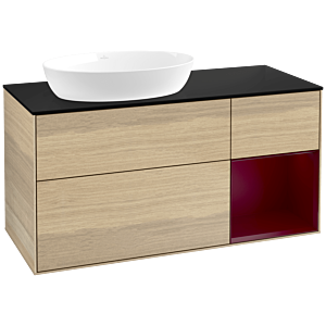 Villeroy and Boch Finion Villeroy and Boch Finion FA52HBPC 120cm, cover plate black matt, shelves Peony matt lacquer, Oak Veneer
