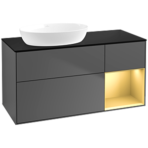 Villeroy and Boch Finion Villeroy and Boch Finion FA52HFGK 120cm, cover plate black matt, shelves gold matt lacquer, anthracite matt