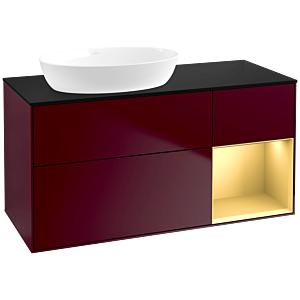 Villeroy and Boch Finion Villeroy and Boch Finion FA52HFHB 120cm, cover plate black matt, shelves gold matt lacquer, Peony Matt