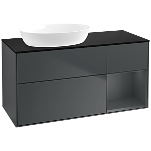 Villeroy et Boch Finion Villeroy et Boch FA52HGHG 120cm, plaque de recouvrement noir mat, étagères laqué mat Midnight, Midnight Blue Matt Lacquer