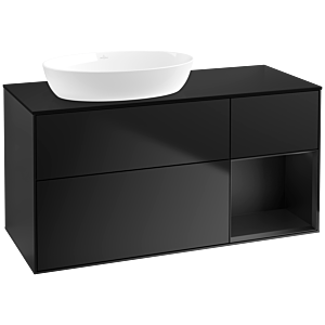 Villeroy und Boch Finion Waschtischunterschrank FA52PDPD 120cm, Abdeckplatte black matt, Regale Black matt lacquer, Black matt lacquer