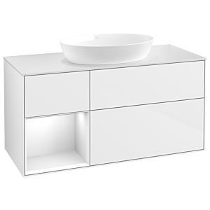 Villeroy and Boch Finion Villeroy and Boch Finion FA61GFGF 120cm, cover plate white matt, shelves Glossy white lacquer, Glossy white lacquer
