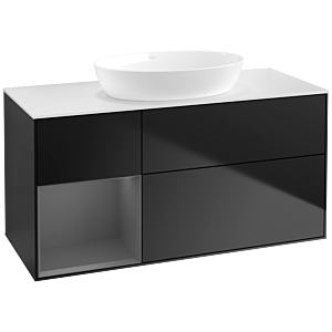 Villeroy and Boch Finion Villeroy and Boch Finion FA61GKPD 120cm, cover plate white matt, shelves anthracite matt lacquer, black matt lacquer