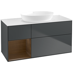 Villeroy and Boch Finion Villeroy and Boch Finion FA61GNHG 120cm, cover plate white matt, shelves Walnut Veneer , midnight Blue Matt Lacquer