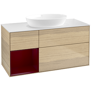 Villeroy and Boch Finion Villeroy and Boch Finion FA61HBPC 120cm, cover plate white matt, shelves Peony matt lacquer, Oak Veneer