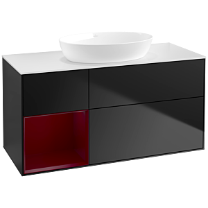 Villeroy and Boch Finion Villeroy and Boch Finion FA61HBPD 120cm, cover plate white matt, shelves Peony matt lacquer, black matt lacquer