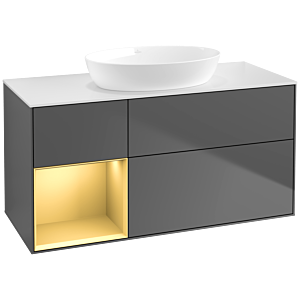 Villeroy and Boch Finion Villeroy and Boch Finion FA61HFGK 120cm, cover plate white matt, shelves gold matt lacquer, anthracite matt