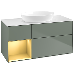 Villeroy and Boch Finion Villeroy and Boch Finion FA61HFGM 120cm, cover plate white matt, shelves gold matt lacquer, Olive Matt Lacquer