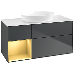 Villeroy and Boch Finion Villeroy and Boch Finion FA61HFHG 120cm, cover plate white matt, shelves gold matt lacquer, midnight Blue Matt Lacquer