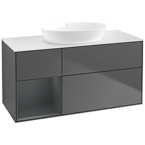 Villeroy and Boch Finion Villeroy and Boch Finion FA61HGGK 120cm, cover plate white matt, shelves midnight matt lacquer, anthracite matt