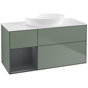 Villeroy and Boch Finion Villeroy and Boch Finion FA61HGGM 120cm, cover plate white matt, shelves midnight matt lacquer, Olive Matt Lacquer