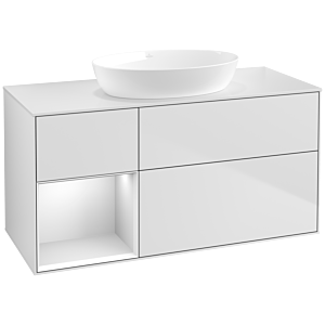 Villeroy und Boch Finion Waschtischunterschrank FA61MTMT 120cm, Abdeckplatte white matt, Regale White matt lacquer, White matt lacquer