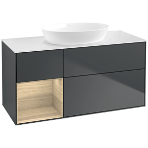 Villeroy and Boch Finion Villeroy and Boch Finion FA61PCHG 120cm, cover plate white matt, shelves Oak Veneer , midnight Blue Matt Lacquer