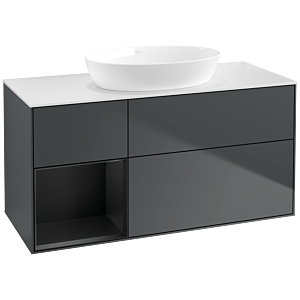 Villeroy and Boch Finion Villeroy and Boch Finion FA61PDHG 120cm, cover plate white matt, shelves black matt lacquer, midnight Blue Matt Lacquer