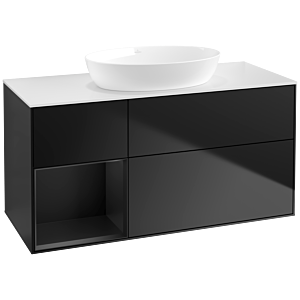Villeroy and Boch Finion Villeroy and Boch Finion FA61PDPD 120cm, cover plate white matt, shelves black matt lacquer, black matt lacquer