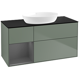 Villeroy and Boch Finion Villeroy and Boch Finion FA62GKGM 120cm, cover plate black matt, shelves anthracite matt lacquer, Olive Matt Lacquer