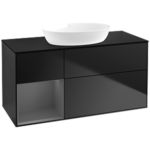 Villeroy and Boch Finion Villeroy and Boch Finion FA62GKPD 120cm, cover plate black matt, shelves anthracite matt lacquer, black matt lacquer