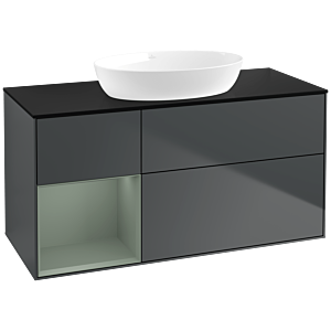 Villeroy and Boch Finion Villeroy and Boch Finion FA62GMHG 120cm, cover plate black matt, shelves olive matt lacquer, midnight Blue Matt Lacquer