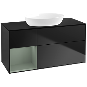 Villeroy and Boch Finion Villeroy and Boch Finion FA62GMPD 120cm, cover plate black matt, shelves olive matt lacquer, black matt lacquer