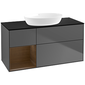 Villeroy and Boch Finion Villeroy and Boch Finion FA62GNGK 120cm, cover plate black matt, shelves Walnut Veneer , anthracite matt