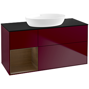 Villeroy and Boch Finion Villeroy and Boch Finion FA62GNHB 120cm, cover plate black matt, shelves Walnut Veneer , Peony Matt