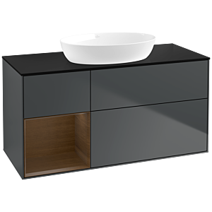 Villeroy and Boch Finion Villeroy and Boch Finion FA62GNHG 120cm, cover plate black matt, shelves Walnut Veneer , midnight Blue Matt Lacquer