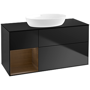 Villeroy and Boch Finion Villeroy and Boch Finion FA62GNPD 120cm, cover plate black matt, shelves Walnut Veneer , black matt lacquer