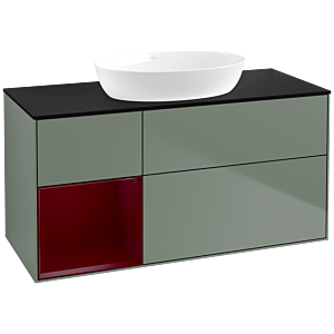 Villeroy and Boch Finion Villeroy and Boch Finion FA62HBGM 120cm, cover plate black matt, shelves Peony matt lacquer, Olive Matt Lacquer