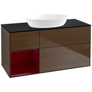 Villeroy and Boch Finion Villeroy and Boch Finion FA62HBGN 120cm, cover plate black matt, shelves Peony matt lacquer, Peony veneer