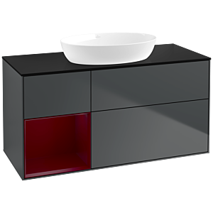 Villeroy and Boch Finion Villeroy and Boch Finion FA62HBHG 120cm, cover plate black matt, shelves Peony matt lacquer, midnight Blue Matt Lacquer
