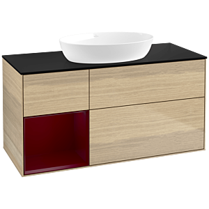 Villeroy and Boch Finion Villeroy and Boch Finion FA62HBPC 120cm, cover plate black matt, shelves Peony matt lacquer, Oak Veneer