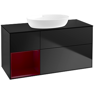 Villeroy and Boch Finion Villeroy and Boch Finion FA62HBPD 120cm, cover plate black matt, shelves Peony matt lacquer, black matt lacquer