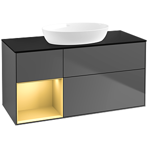 Villeroy and Boch Finion Villeroy and Boch Finion FA62HFGK 120cm, cover plate black matt, shelves gold matt lacquer, anthracite matt