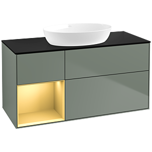 Villeroy and Boch Finion Villeroy and Boch Finion FA62HFGM 120cm, cover plate black matt, shelves gold matt lacquer, Olive Matt Lacquer