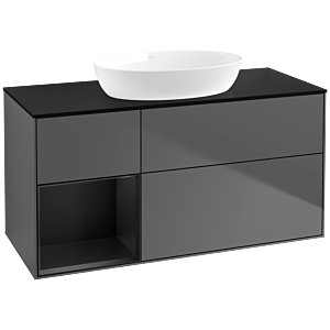 Villeroy and Boch Finion Villeroy and Boch Finion FA62PDGK 120cm, cover plate black matt, shelves black matt lacquer, anthracite matt