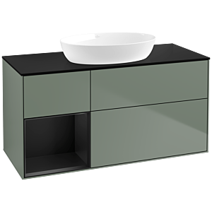 Villeroy and Boch Finion Villeroy and Boch Finion FA62PDGM 120cm, cover plate black matt, shelves black matt lacquer, Olive Matt Lacquer