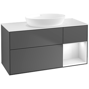 Villeroy and Boch Finion Villeroy and Boch Finion FA71GFGK 120cm, cover plate white matt, shelves Glossy white lacquer, anthracite matt