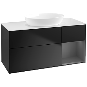 Villeroy and Boch Finion Villeroy and Boch Finion FA71GKPD 120cm, cover plate white matt, shelves anthracite matt lacquer, black matt lacquer
