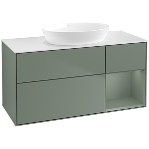 Villeroy and Boch Finion Villeroy and Boch Finion FA71GMGM 120cm, cover plate white matt, shelves olive matt lacquer, Olive Matt Lacquer
