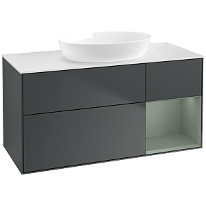 Villeroy and Boch Finion Villeroy and Boch Finion FA71GMHG 120cm, cover plate white matt, shelves olive matt lacquer, midnight Blue Matt Lacquer