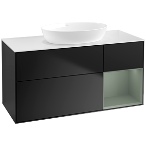 Villeroy and Boch Finion Villeroy and Boch Finion FA71GMPD 120cm, cover plate white matt, shelves olive matt lacquer, black matt lacquer
