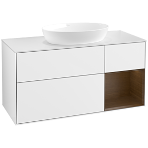 Villeroy and Boch Finion Villeroy and Boch Finion FA71GNGF 120cm, cover plate white matt, shelves Walnut Veneer , glossy white lacquer