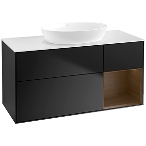 Villeroy and Boch Finion Villeroy and Boch Finion FA71GNPD 120cm, cover plate white matt, shelves Walnut Veneer , black matt lacquer