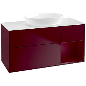 Villeroy und Boch Finion Waschtischunterschrank FA71HBHB 120cm, Abdeckplatte white matt, Regale Peony matt lacquer, Peony Matt