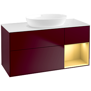 Villeroy and Boch Finion Villeroy and Boch Finion FA71HFHB 120cm, cover plate white matt, shelves gold matt lacquer, Peony Matt